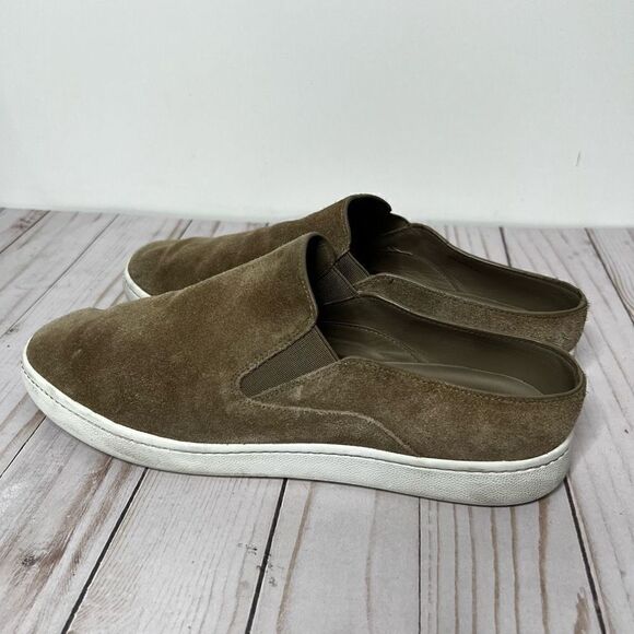 Vince Taupe Suede Mules Slip On - Picture 1 of 7